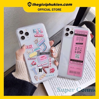 Ốp lưng iphone silicon dẻo trong suốt vé hồng dành cho IPhone 6 đến 14promax - t56
