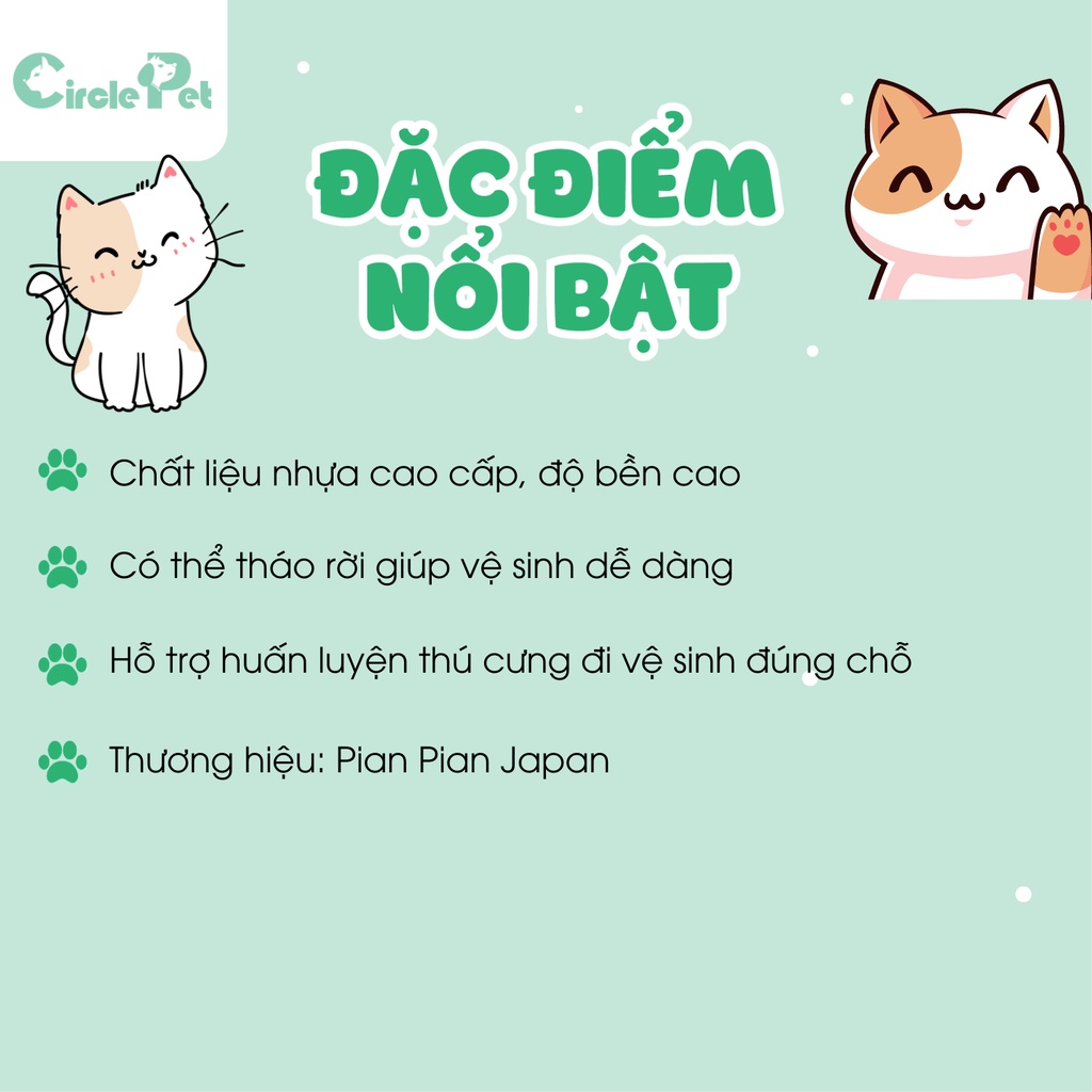 Khay Vệ Sinh Petodcotor Pian Pian Cao Cấp Dễ Dàng Dọn Dẹp Hỗ Trợ Bé Mèo Đi Vệ Sinh Đúng Chố - Circle Pet