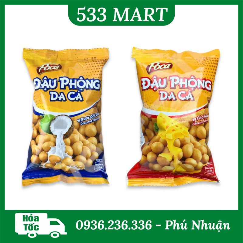 [DÂY 10 GÓI] Đậu phộng da cá Poca vị phô mai nước cốt dừa gói 35g/ 90g