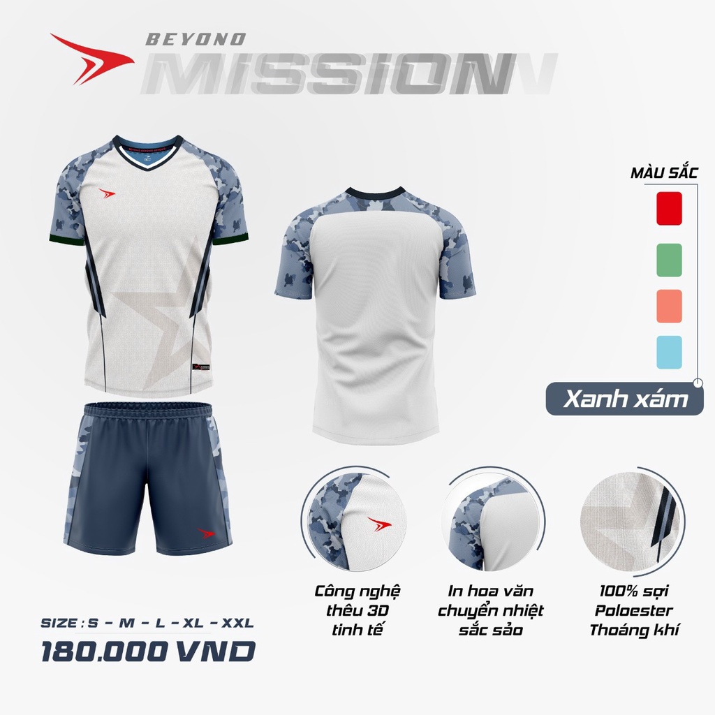 Bộ Quần Áo Bóng Đá Không Logo Beyono Mission, Bộ Đồ Đá Bóng Chất Vải Cao Cấp Thấm Hút Mồ Hôi, Mềm Mại Thoáng Át