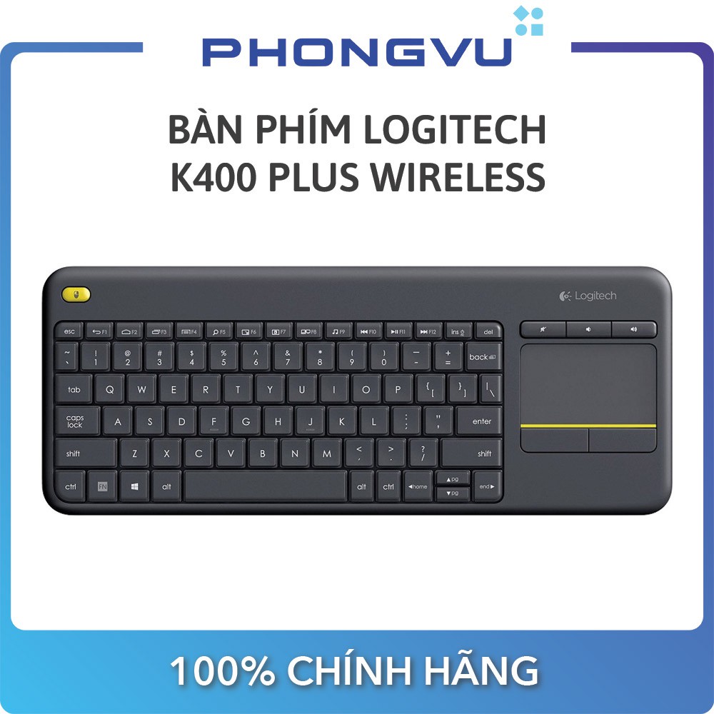 Bàn phím Logitech K400 Plus không dây (Đen) - Bảo hành 12 tháng