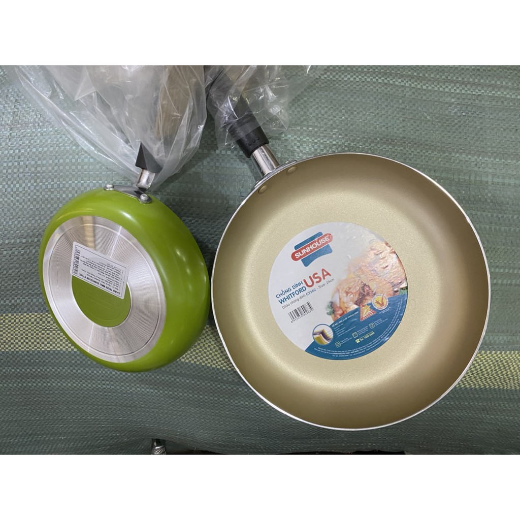 COMBO 2 CHẢO CHỐNG DÍNH SUNHOUSE 18 VÀ 24CM