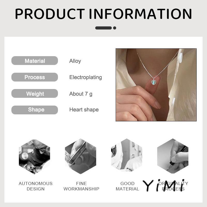 Vòng Cổ Choker Hai Lớp Đính Đá Mặt Trăng Trái Tim Màu Gradient Thời Trang Hàn Quốc Cho Nữ