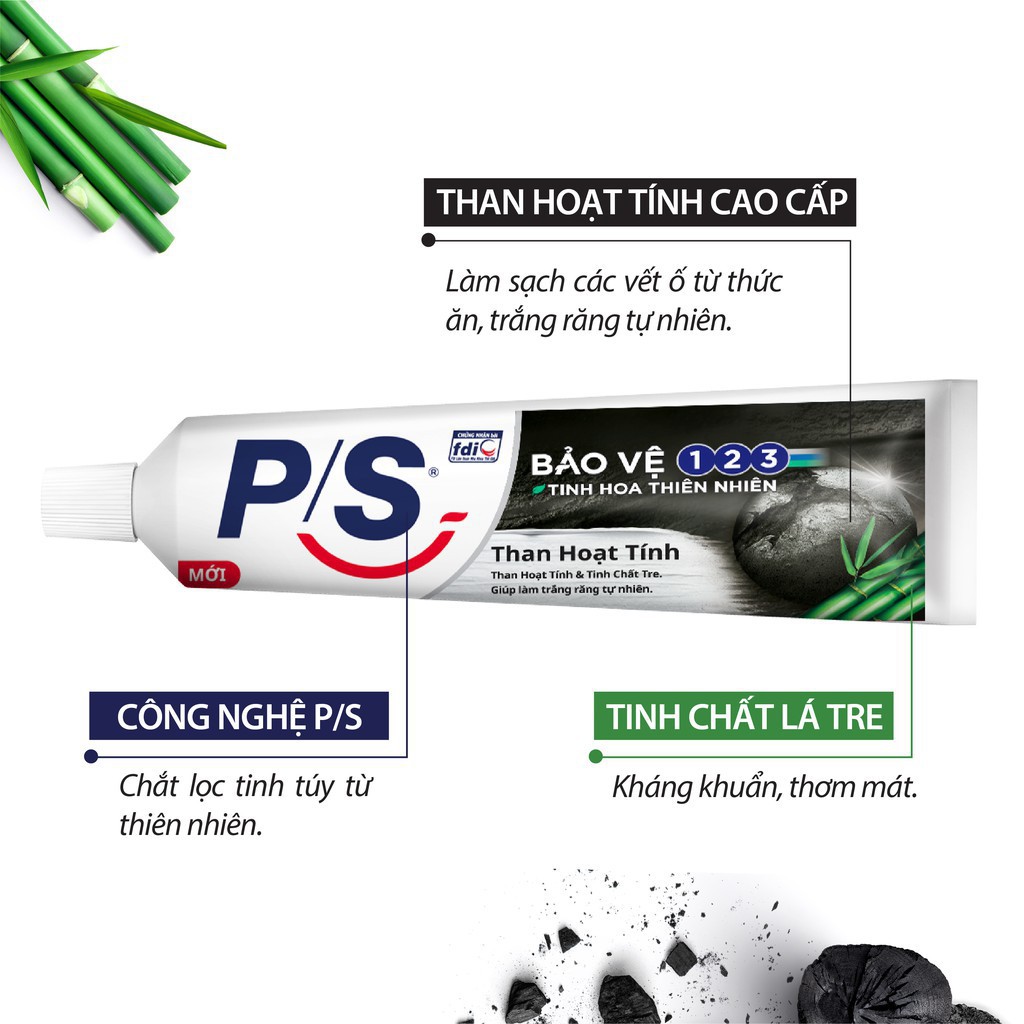 Kem Đánh Răng P S Than Hoạt Tính & Tre Làm Sáng Răng Toothpaste 230g