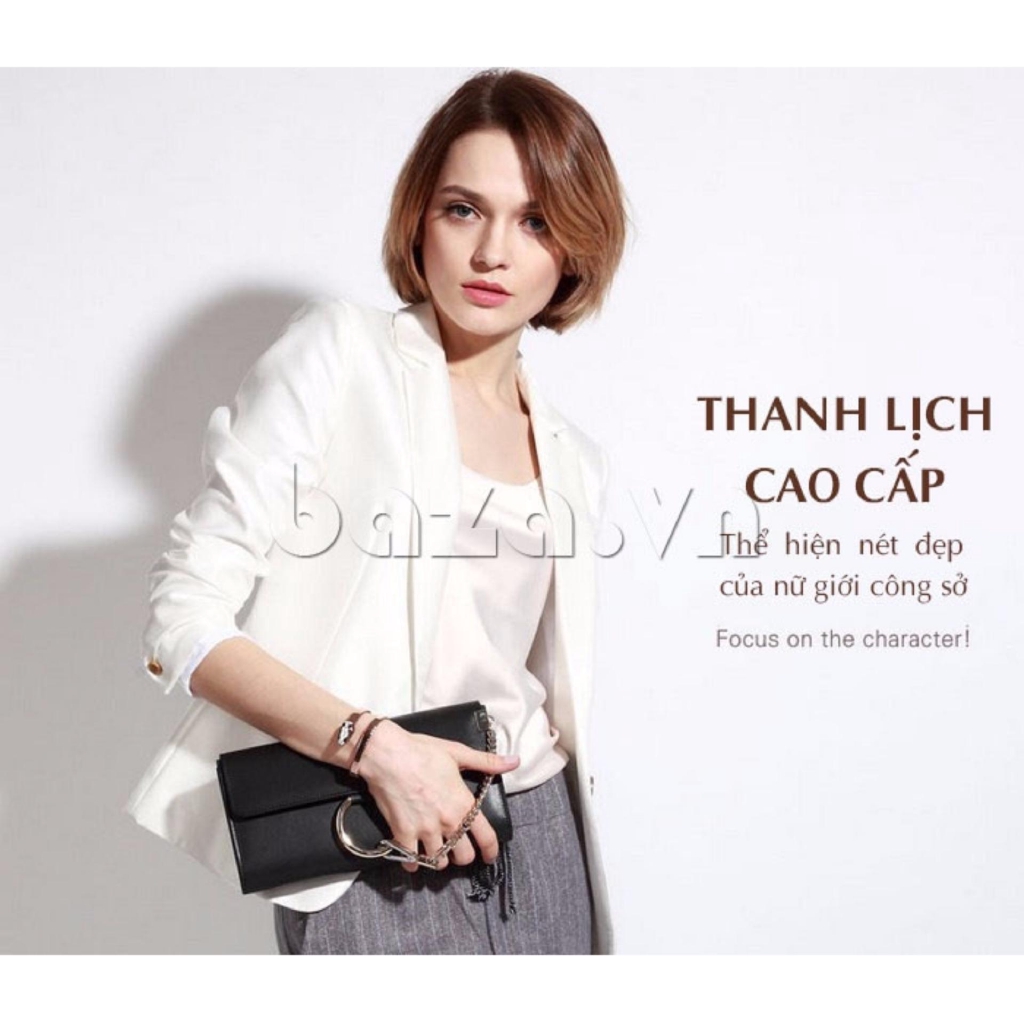 Ví nữ cầm tay cao cấp HÀn Quốc có dây đeo (hồng đậm)