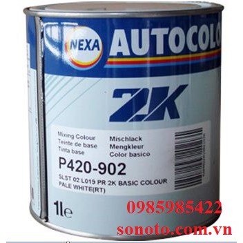 P420-902 Sơn gốc màu trắng trong hãng Nexa Autocolor lon 1 Lít ( Sơn oto xe máy )