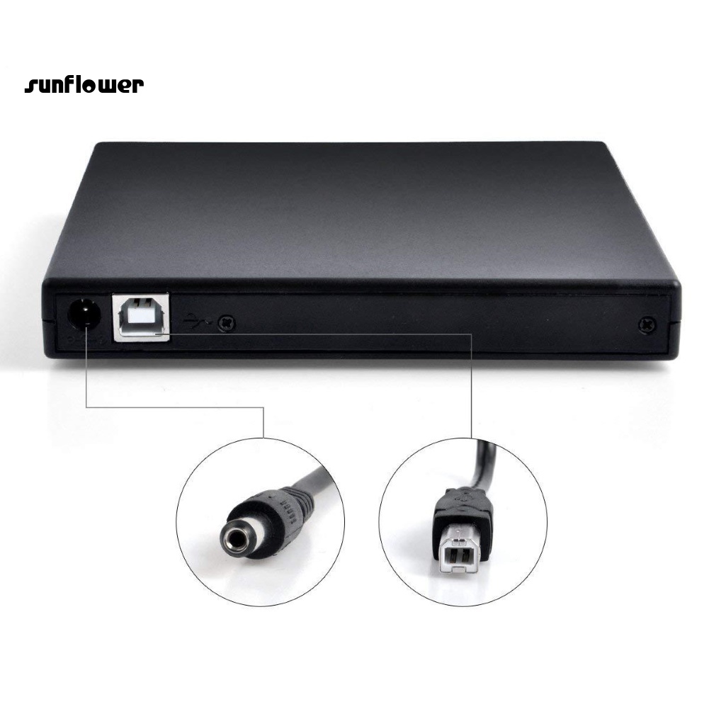 Đầu đọc đĩa DVD ROM Sunflower có kết nối USB 2.0 cho laptop