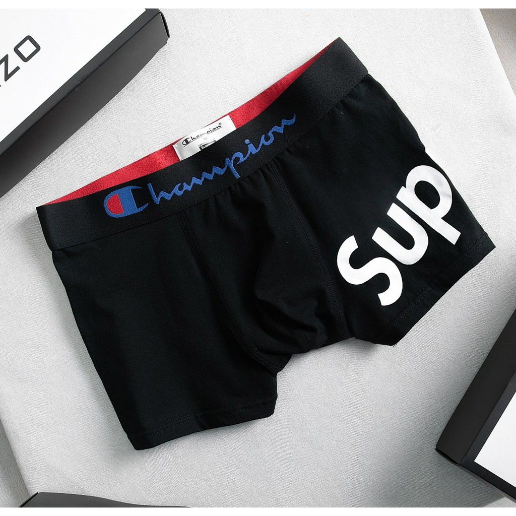 Combo quần sịp đùi nam cotton, quần lót nam boxer kháng khuẩn, logo dán đủ màu SUP03A