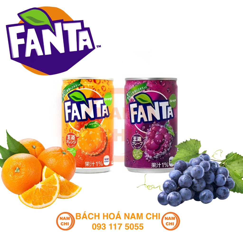 [FANTA MINI] Nước Ngọt Có Ga Fanta Mini 100ml Có 2 Vị Nho Cam - Nhật Bản