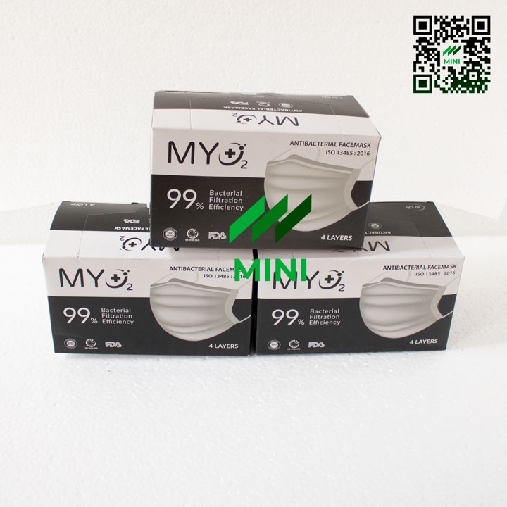 [1 Hộp/50 cái] Khẩu trang y tế MY O2 kháng khuẩn 4 lớp
