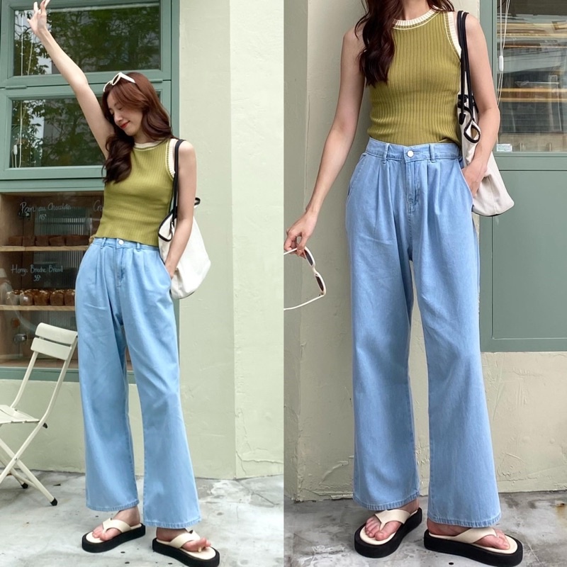 Quần jean Moon Studio cạp chun sau 8091_Q0192