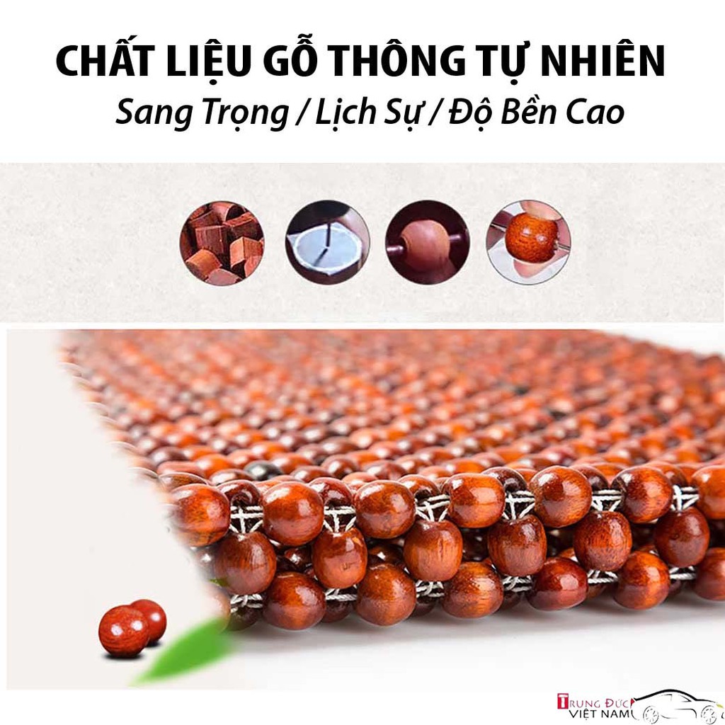 Đệm Lót Ghế Ô tô Hạt Gỗ Cẩm Lai, miếng tựa lưng cho ghế ô tô massage  - Trung Đức VN