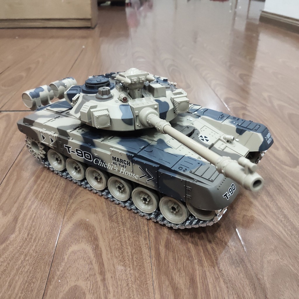 Đồ chơi xe tăng điều khiển chạy xích kim loại T-90