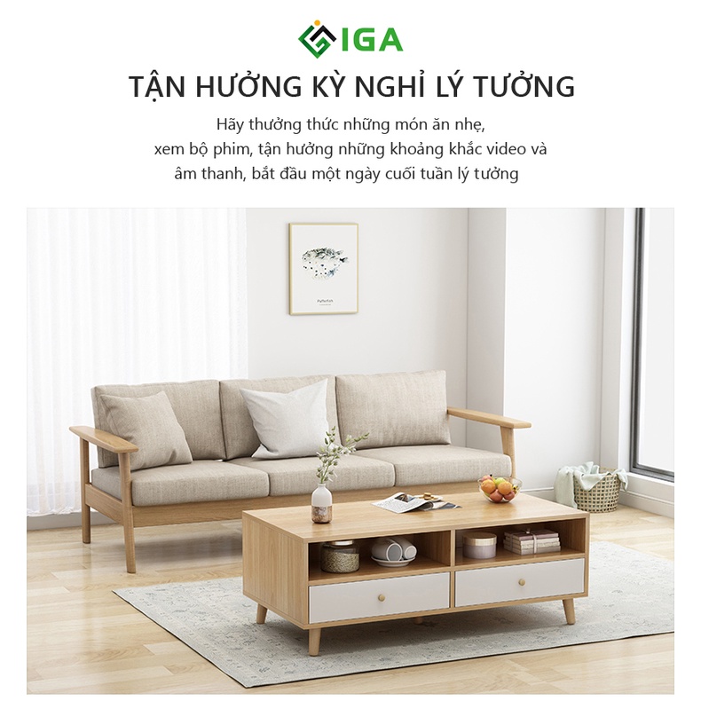 Bàn sofa, bàn trà phòng khách trang trọng lịch sự có ngăn kéo để đồ hàng chính hãng  -  GP169