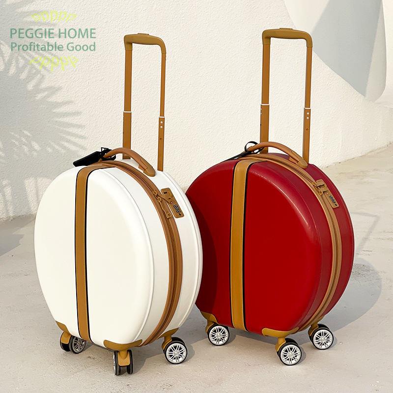 PEGGIEHOMEYalu Vali hành lý nhỏ và nhẹ Mã nội trú Hộp đựng bằng da Khung ảnh Xe đẩy