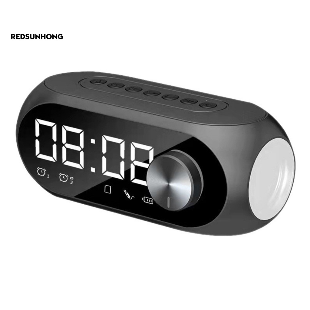 Loa Bluetooth Kiêm Đài FM / Đồng Hồ Báo Thức Có Thể Sạc Lại Dùng Tại Nhà