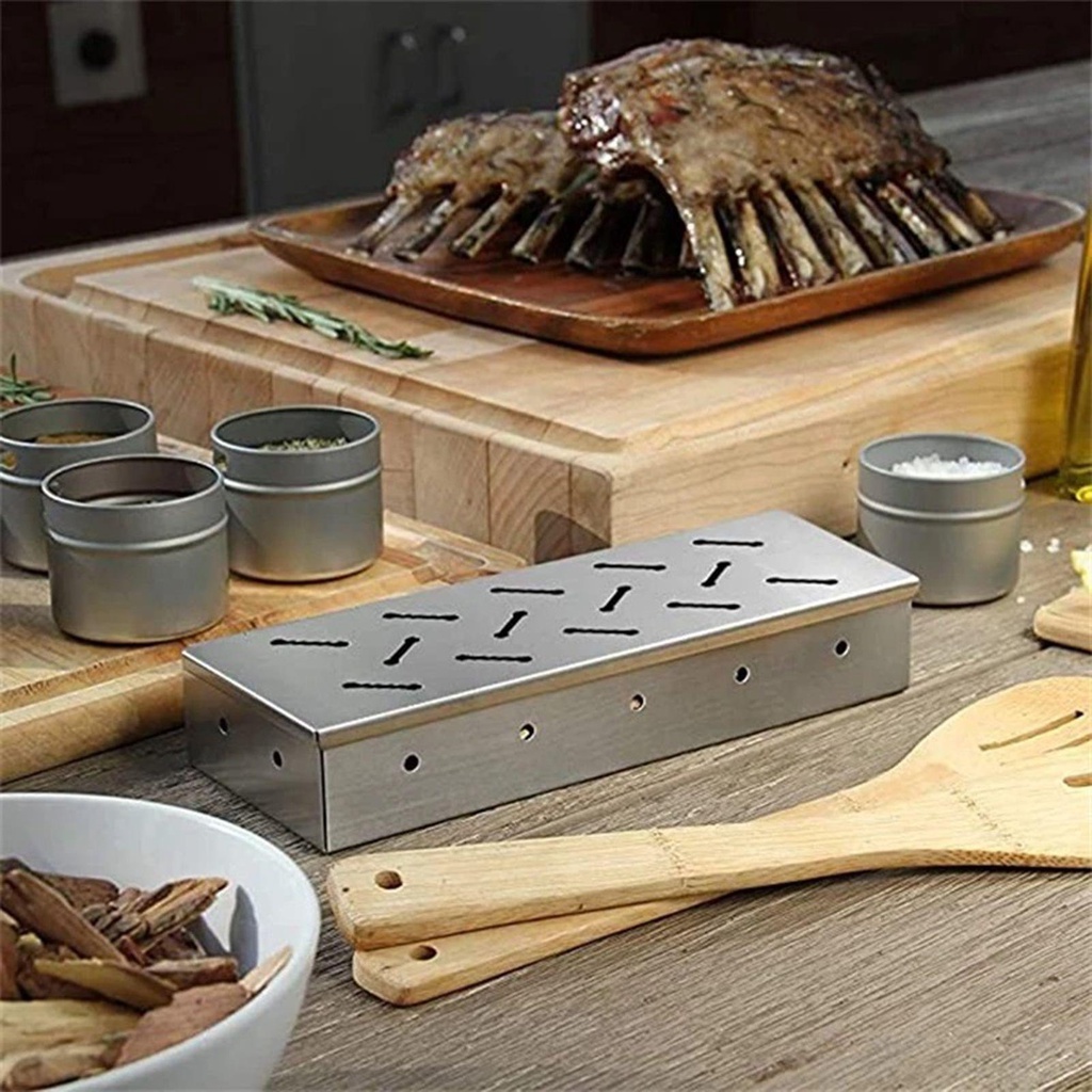 Hộp Tạo Khói Bằng Thép Không Gỉ Cho Lò Nướng BBQ