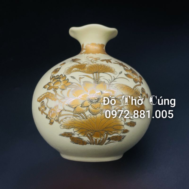 Bình hút lộc bàn thờ thần tài màu ngà