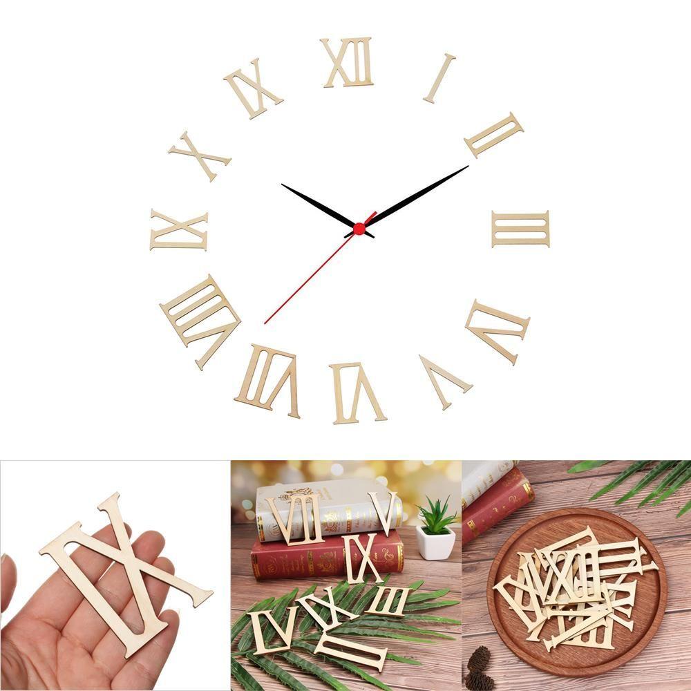 JANE Set 12 Miếng Gỗ Hình Đồng Hồ Trang Trí Nhà Cửa