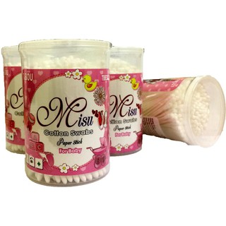 Tăm Bông Trẻ Em MiSu Cán Giấy 180 Cây