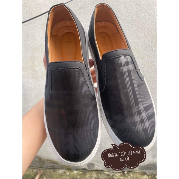 Giày burberry slipon đen . Giày buộc dây burberry đen thể thao nam siêu cấp