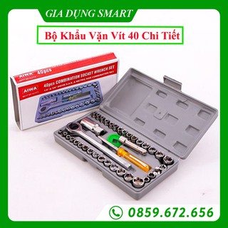 Bộ khẩu mở siết ốc và bugi 40 chi tiết