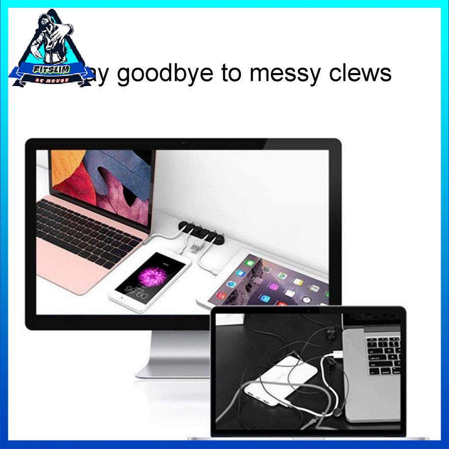 Bộ tổ chức cáp Silicone Usb Cáp Winder Máy tính để bàn Quản lý gọn gàng Giá đỡ cáp [8/13]