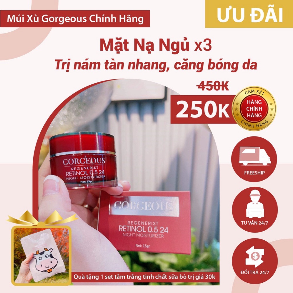 [Chính Hãng] Kem mặt nạ ngủ Múi Xù Gorgeous - Dưỡng Ẩm Đêm Thâu - Tươi Trẻ Dài Lâu