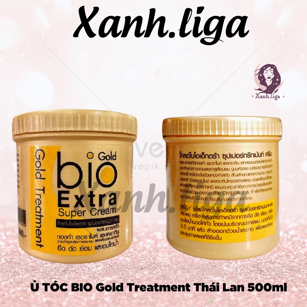 Dầu xả siêu mềm mượt phục hồi tóc hư tổn Biotin Gold - Ủ tóc BIO Gold Treatment Thái Lan 500ml Xanh.liga