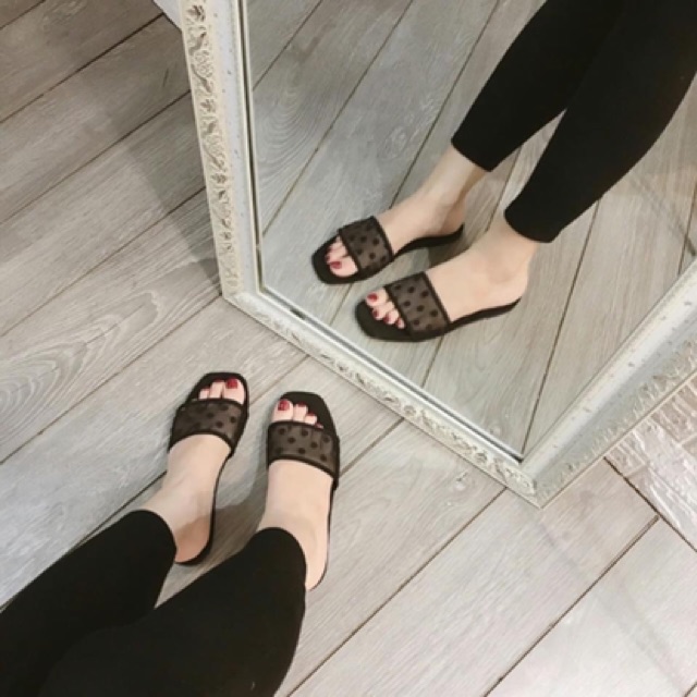 [SẴN KHO] DÉP LÊ CHẤM BI ĐEN SIÊU HOT | BigBuy360 - bigbuy360.vn