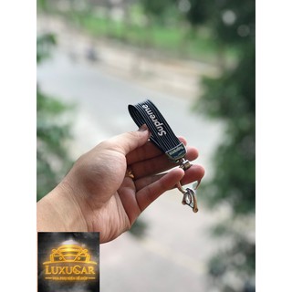 Móc Khóa Da Pu Cao Cấp Supreme Đen, Đỏ