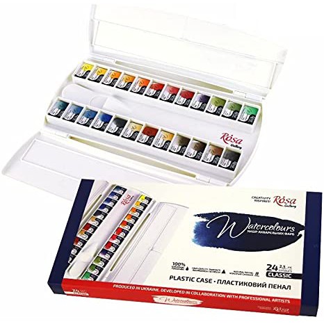 [ TÂM TÂM ]-Màu nước Rosa Studio 24 màu/Watercolours ROSA Studio set 24