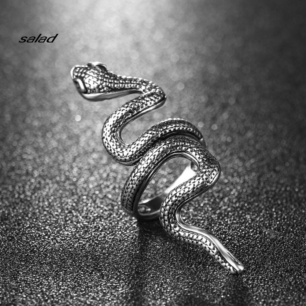 【SD】Women Men Cool Punk Alloy Snake Style Finger Ring Cosplay Club Jewelry Gift