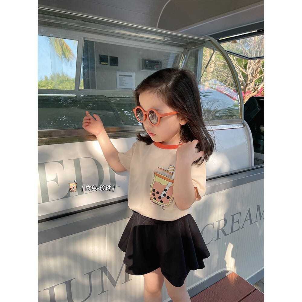 [Hàng Có Sẵn Hàng Có Sẵn Hàng] Áo Thun Cotton Ba Chiều Kẻ Sọc Tay Lửng Thời Trang Mùa Hè Cho Bé Gái