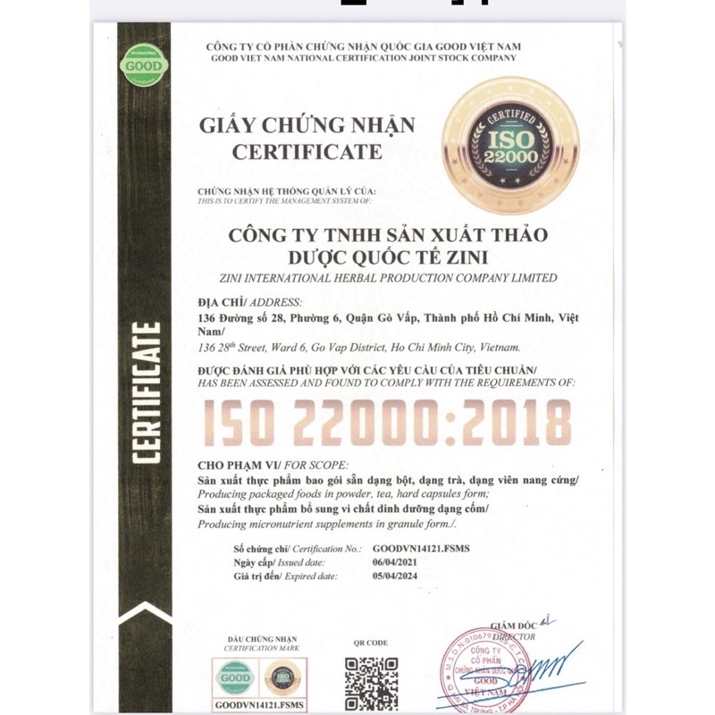 Trà tiêu xoang thảo mộc zn chính hãng