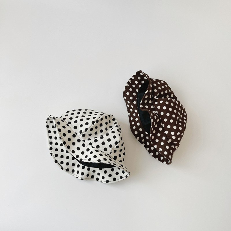 Mũ Cotton Mềm Mại Chống Nắng Họa Tiết Chấm Bi Hoạt Hình Dành Cho Bé Trai Gái Đi Biển Mùa Hè