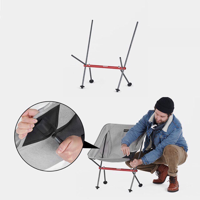 Ghế cắm trại naturehike campoutvn dã ngoại ghế gấp câu cá đen Nhôm 2019 A041
