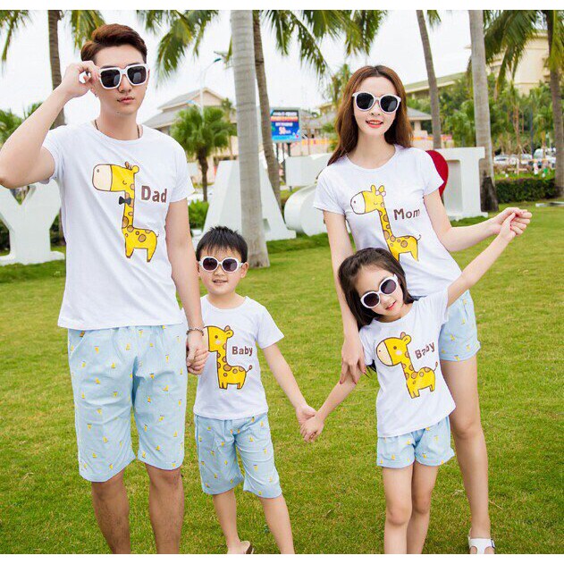 Áo gia đình áo đồng phục ngộ nghĩnh chất cotton loại 1 đủ size từ 5-100kg