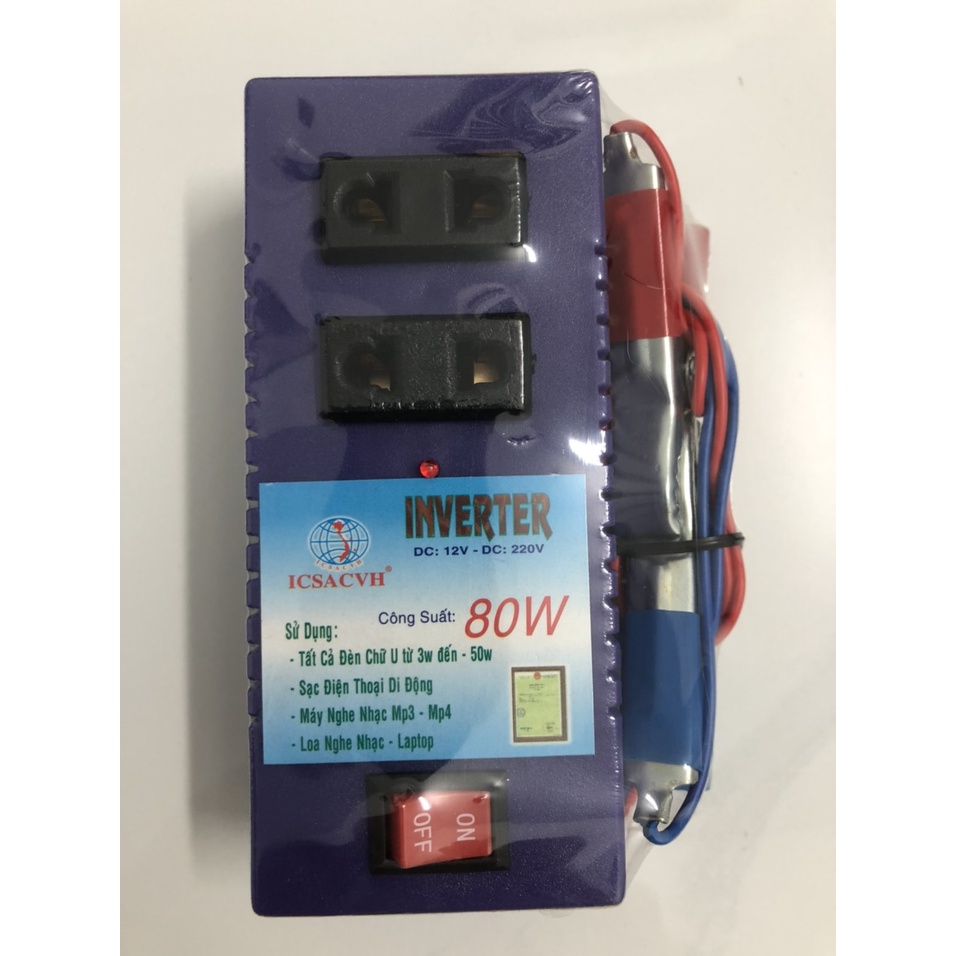 Bộ đảo điện 12v ra 220v-80W