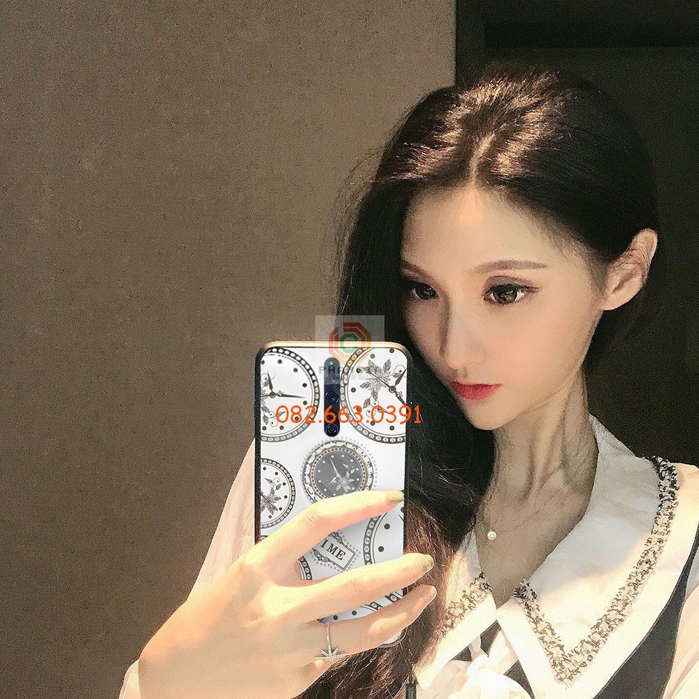 Ốp lưng ép kính thời gian hai màu dành cho Oppo Reno 2