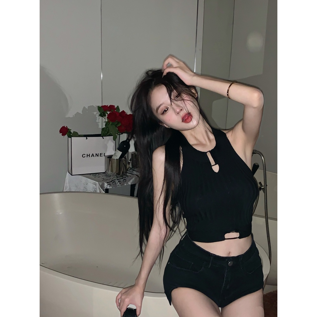 Cocory vn Áo Nữ Không Tay Cổ Tròn Thời Trang Quyến Rũ
