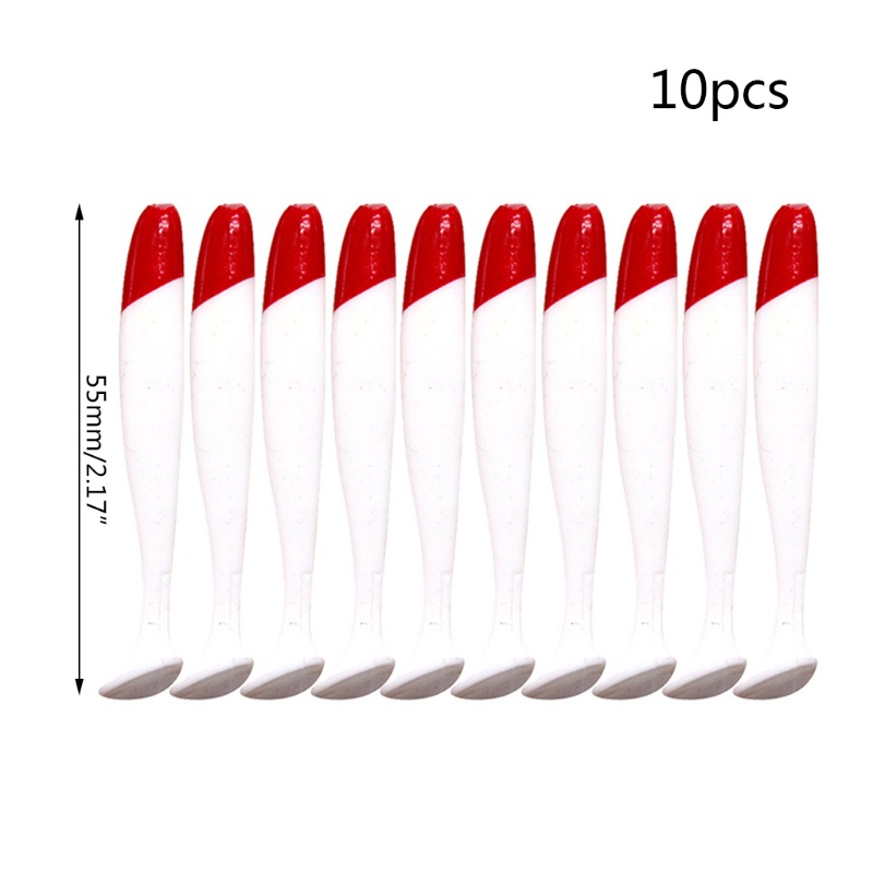 Set 10 Mồi Câu Cá Nhân Tạo Mềm 5.5cm 7cm 9cm
