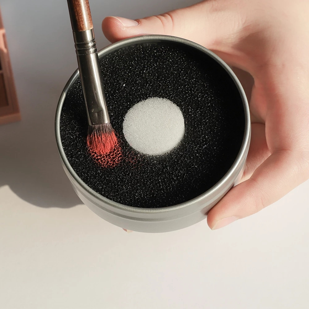 [Hàng mới về] Hộp mút làm sạch cọ trang điểm loại bỏ màu phấn nhanh chóng tiện lợi