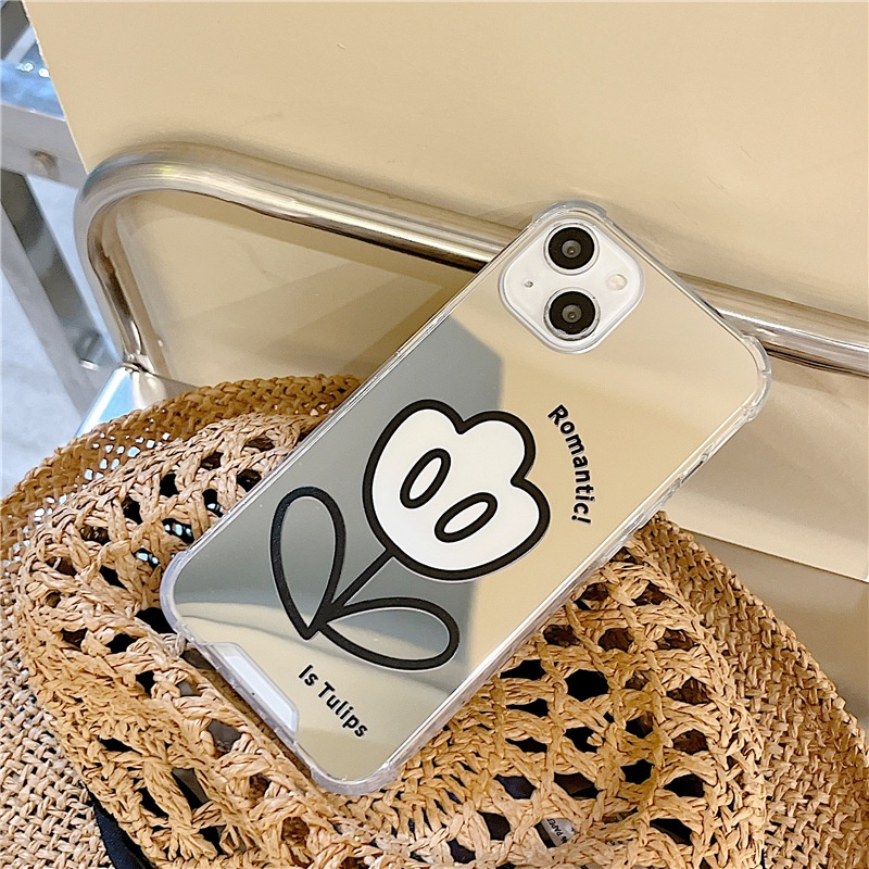 Ốp lưng iphone Ốp Điện Thoại Tráng Gương Họa Tiết Hoa Cho iPhone 13Promax 12 11 6/7/8 xr Dinuo case