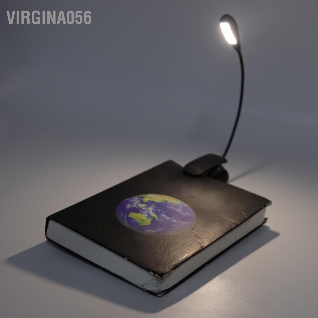 Virgina056 Clip On Light Đen 9 cấp độ 7 Đèn có thể gập lại linh hoạt Cổ ngỗng USB sạc LED kẹp bảng