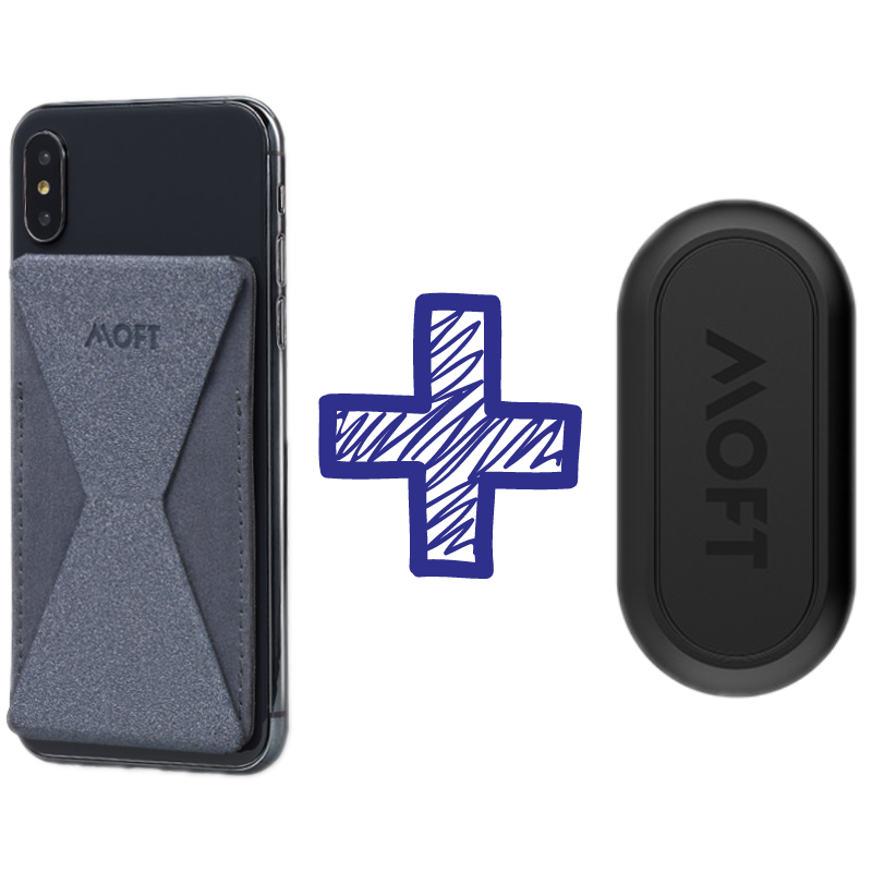 MOFT X Phone Holder  Portable Ultra thin Invisible Smart Stand with Magnetic Sticker/Removable Foldable Card Slot Design