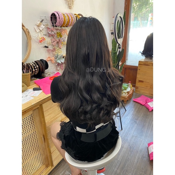 ku01 Tóc giả Kẹp chữ U xoăn 65cm
