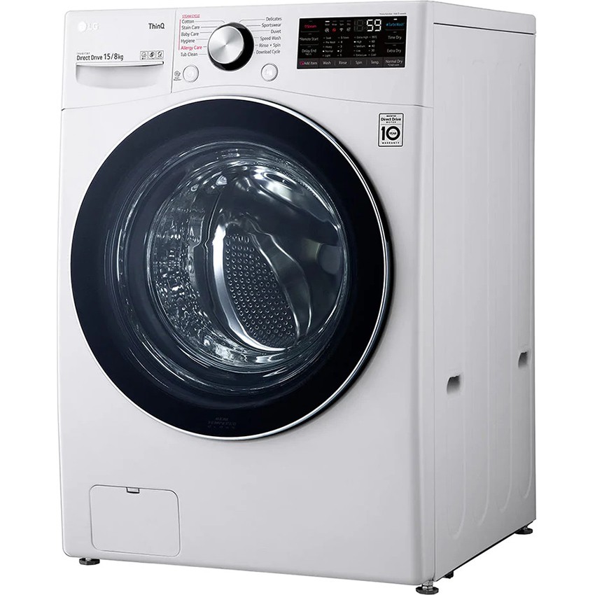 Máy Giặt/Sấy LG Inverter 15Kg/8Kg F2515RTGW - Công nghệ giặt tiết kiệm TurboWash, Giặt hơi nước. Giao miễn phí HCM