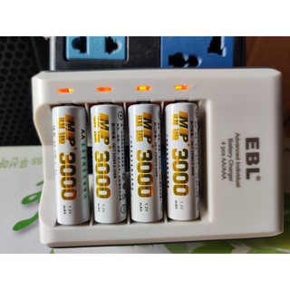 Combo 4 viên pin sạc karaoke mp aa 1.2v pin sạc 3000mah