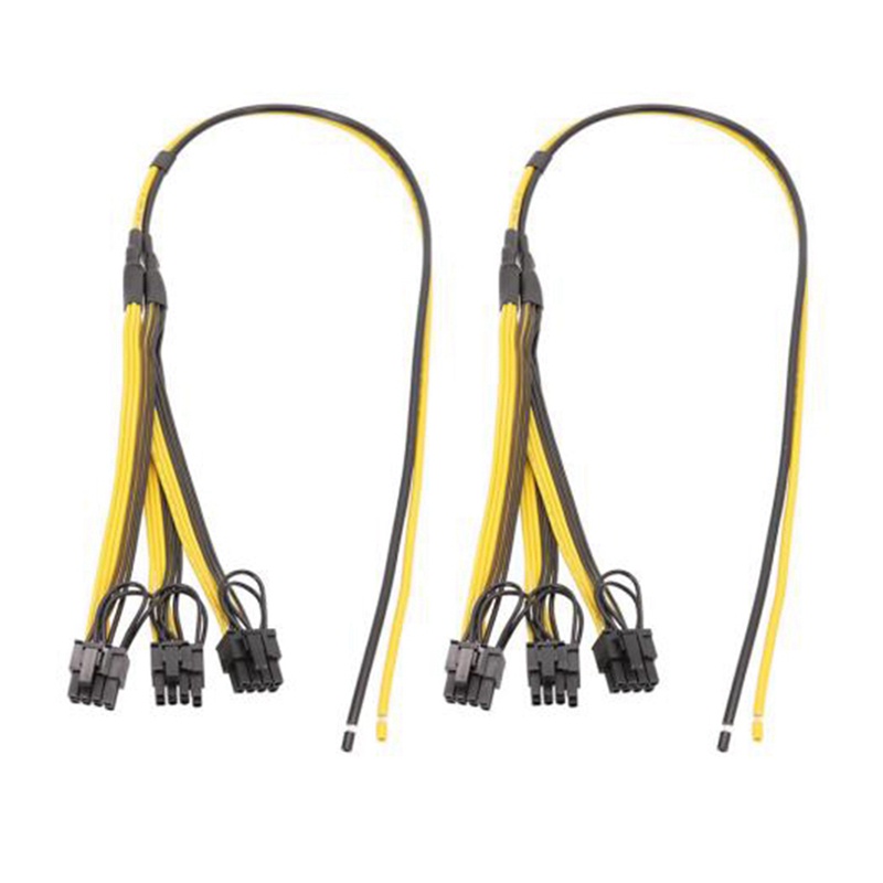 Bộ 5 Dây Cáp Nguồn 6 + 2 Pin 1 Sang 3 6pin + 2pin 12awg + 18awg Cho Miner Mining Btc | BigBuy360 - bigbuy360.vn